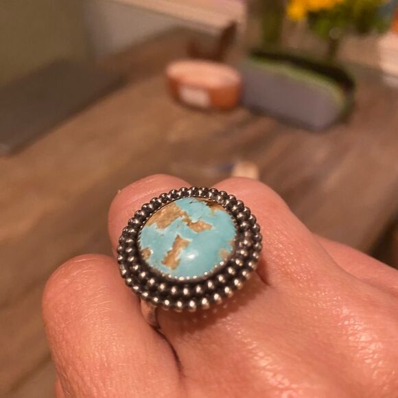 Handmade Genuine Sterling Silver Turquoise ring - Picture 1 of 6